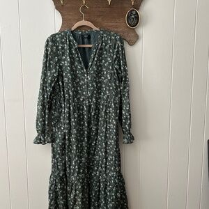 ABLE green floral tiered dress